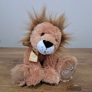 Russ Shining Stars Lion Cuddly Plush Lion Golden Tan Brown Bow Star Y2K